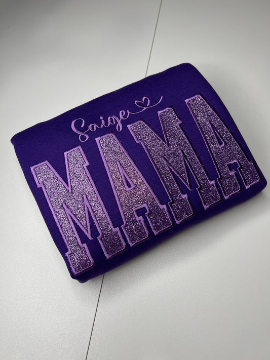 Glitter MAMA Embroidered Sweatshirt